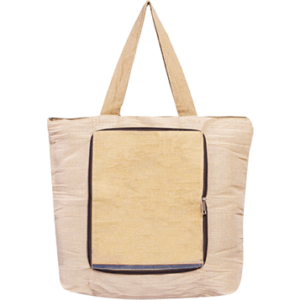 HAND CLUTCH WITH  FOLDED TOTE CANVAS BAG