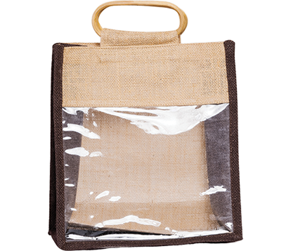 JUTE BAG WITH  CANE HANDEL